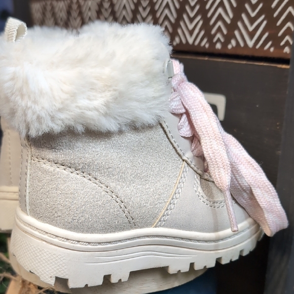 Carter's Kids Sparkle Boots with Pink Laces and Fur - Picture 8 of 13